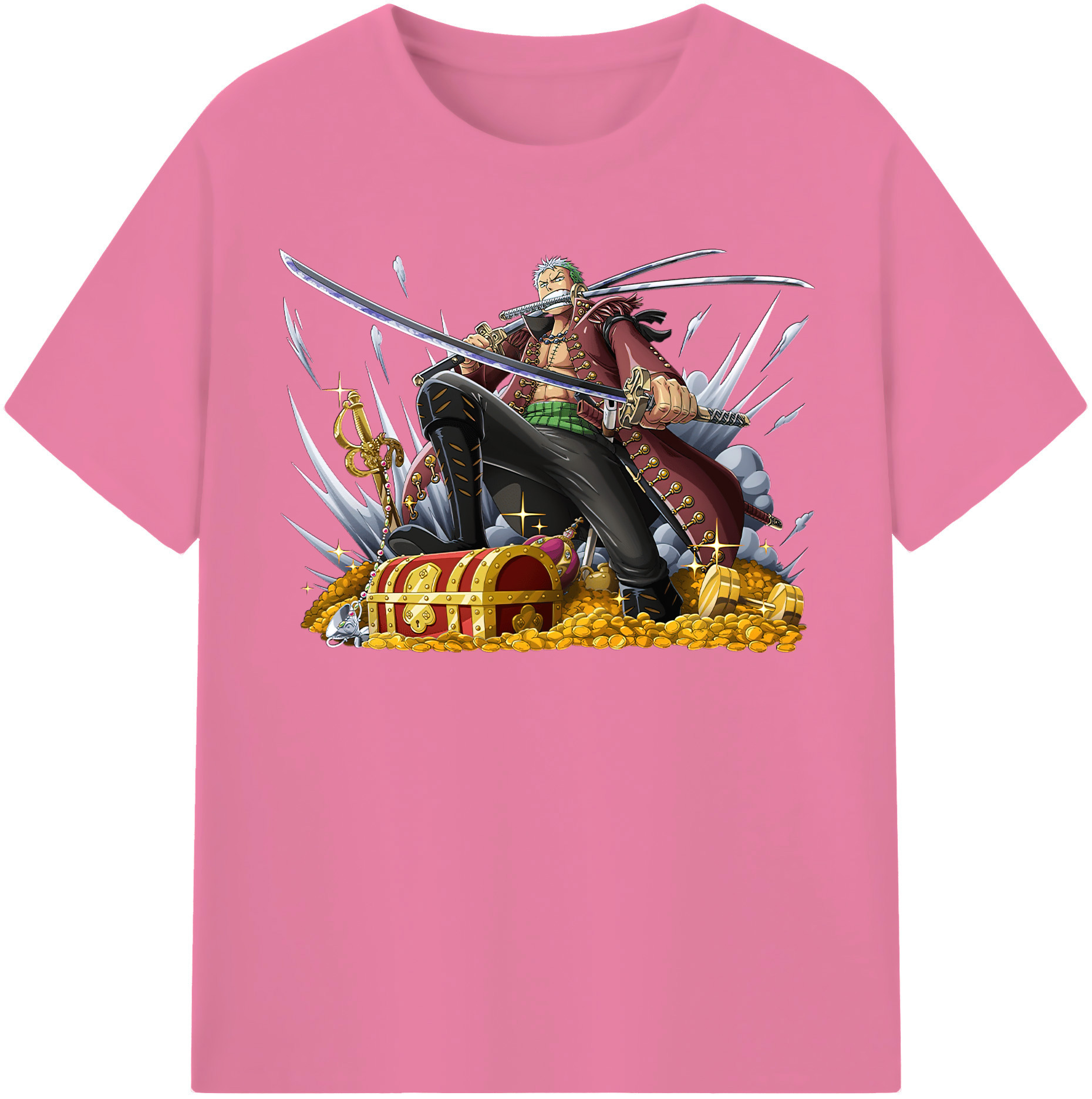 ワンピース ロロノア・ゾロ ONE PIECE Roronoa Zoro 綿100％半袖Tシャツ（フロントプリント）